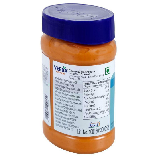 Veeba Cheese & Mushroom Sandwich Spread - Rich & Creamy Flavor