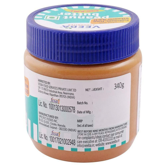 Veeba Creamy Peanut Butter 340 G - Rich in Nutrients