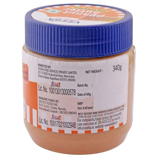 Veeba Crunchy Peanut Butter 340 G - Deliciously Crunchy and Nutritious
