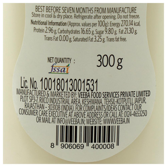 Veeba Olive Oil Mayonnaise 300 G - Creamy & Healthy