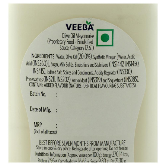 Veeba Olive Oil Mayonnaise 300 G - Creamy & Healthy
