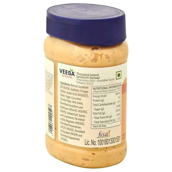 Veeba Thousand Island Sandwich Spread 280 G - Delicious Sandwich Enhancer