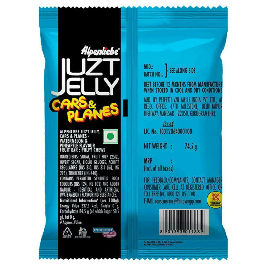 Alpenlibe Juzt Jelly Pineapple Watermelon Cars & Planes - Sweet Treats