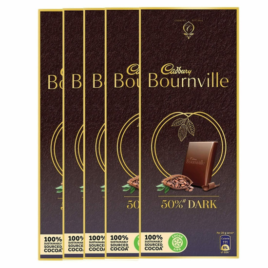 Cadbury Bournville Rich Cocoa 50% Dark Chocolate Bar - Indulge in Rich Cocoa