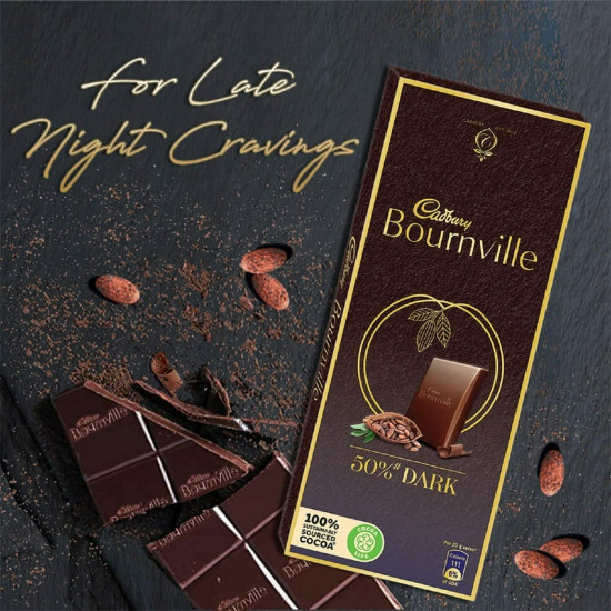 Cadbury Bournville Rich Cocoa 50% Dark Chocolate Bar - Indulge in Rich Cocoa