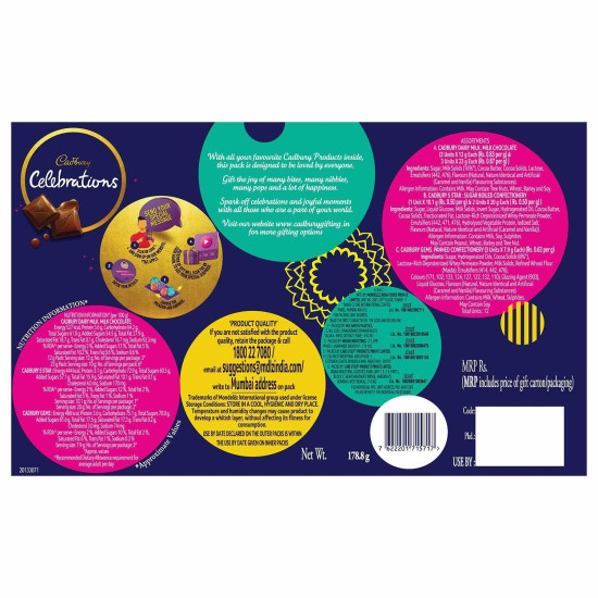 Cadbury Celebrations Chocolate Gift Pack - Assorted 178.8G (Pack Of 3)
