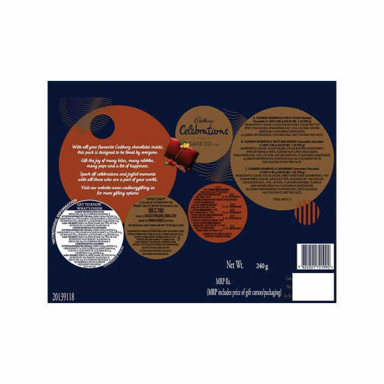 Cadbury Celebrations Dark Noir Selection, 240G - Luxurious Chocolate Delight