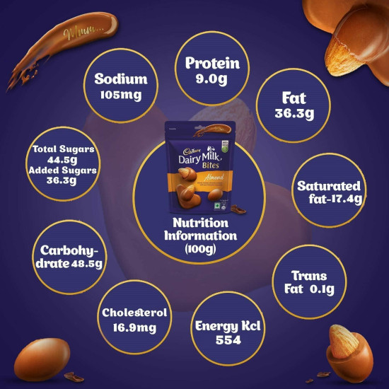 Cadbury Dairy Milk Bites Almond 40G - Crunchy Chocolate Delight