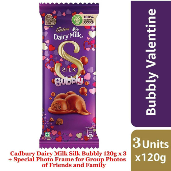 Cadbury Dairy Milk Silk Bubbly Valentine Chocolate Bars - Smooth & Bubbly Delight