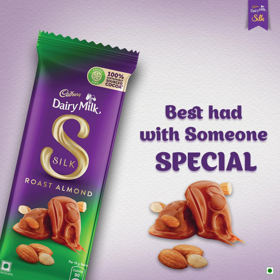 Cadbury Dairy Milk Silk Roast Almond Chocolate 143 G - Smooth & Creamy Delight