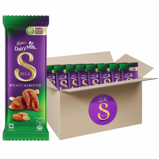 Cadbury Dairy Milk Silk Roast Almond Chocolate Bar - Creamy Delight with Whole Nuts
