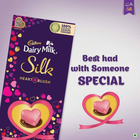Cadbury Dairy Milk Silk Valentine's Heart Blush Bar - Luxurious Gift Pack