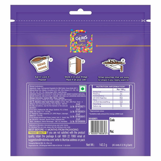 Cadbury Gems Home Treats Birthday Pack - Colorful Chocolate Buttons