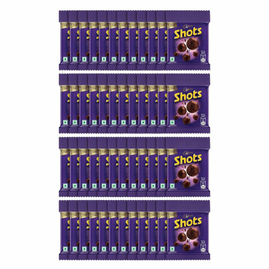 Cadbury Shots 18G (Pack Of 48) - Rich Chocolate Delight