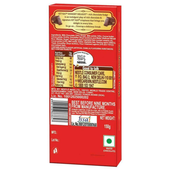 KitKat Dessert Delight Rich Chocolate Fudge 150 G - Indulgent Chocolate Experience