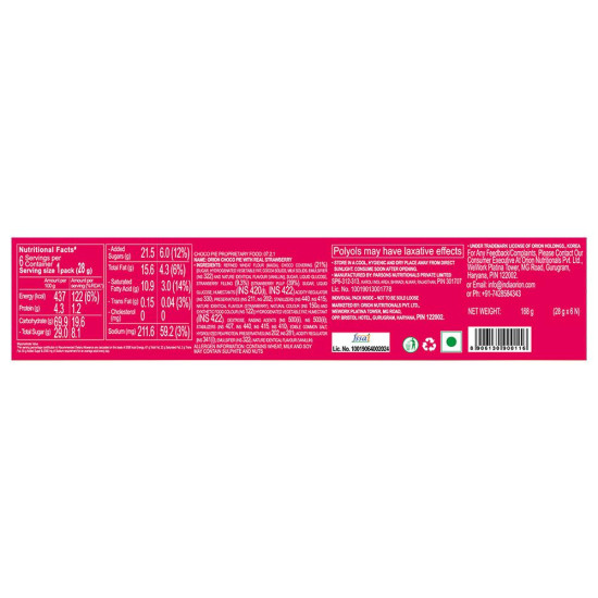 Orion Real Strawberry Centre Filled Choco-Pie 28 G (6 Pcs) - Indulgent Chocolate Delight
