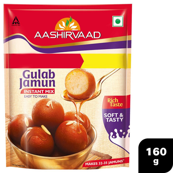 Aashirvaad Instant Gulab Jamun Mix 160 G - Easy Indian Dessert Premix