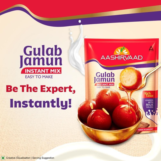 Aashirvaad Instant Gulab Jamun Mix 160 G - Easy Indian Dessert Premix