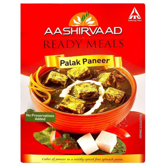 Aashirvaad Ready Meals Palak Paneer 285 G - Authentic Indian Cuisine