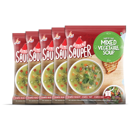 Bambino Nutritious Mix-Veg Soup 45G (Pack Of 5) - Healthy Vegetable Soup
