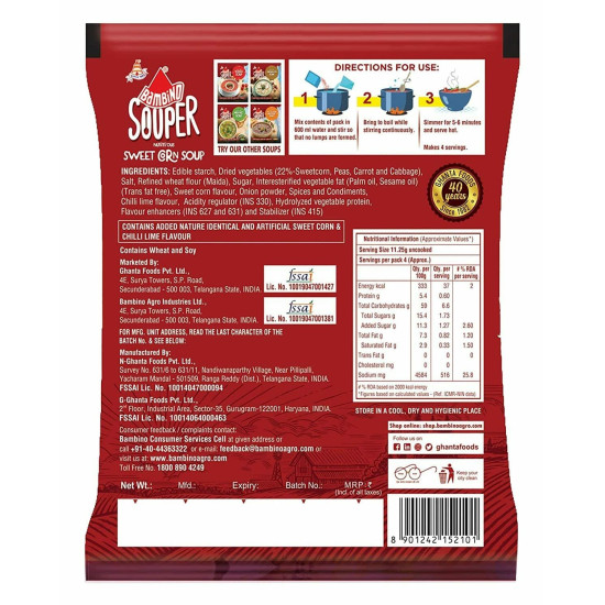 Bambino Sweet Corn Soup Powder - Buy One Get One Free Offer