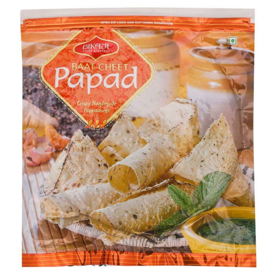 Bikaji Baat Cheet Medium Masala Papad 400 G - Authentic Indian Snack