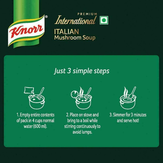 Knorr International Italian Mushroom Instant Soup 46 G - Authentic Italian Flavors