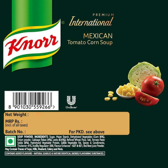Knorr International Mexican Tomato Corn Soup 50 G - Authentic Mexican Flavor