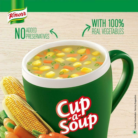 Knorr Sweet Corn Veg Instant Cup-A-Soup 9.5 G - Delightful and Quick