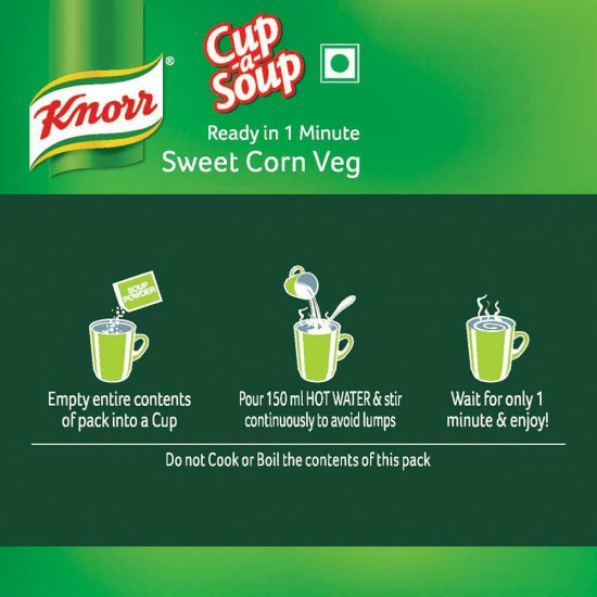 Knorr Sweet Corn Veg Instant Cup-A-Soup 9.5 G - Delightful and Quick