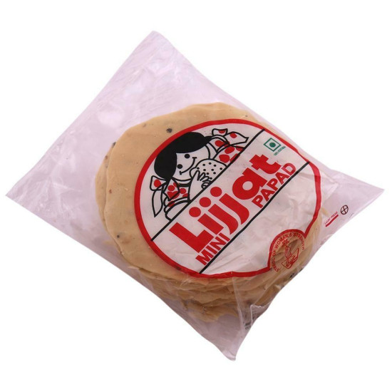 Lijjat Mini Udad Papad 200 G - Authentic Crunchy Snack