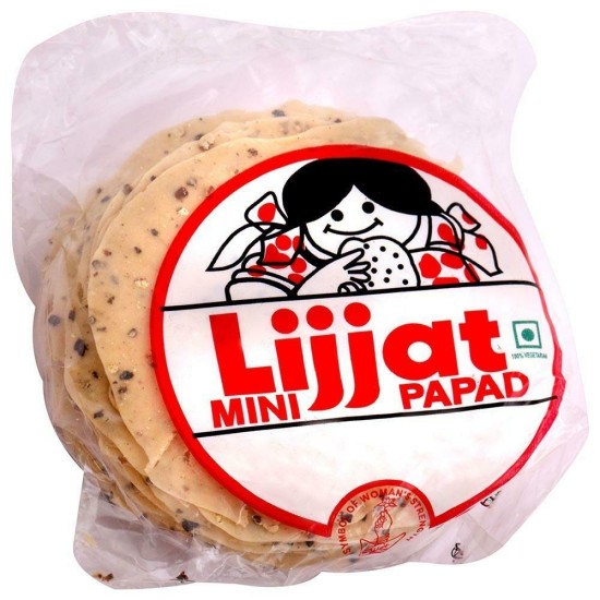 Lijjat Punjabi Masala Special Mini Papad 200 G - Authentic Indian Snack