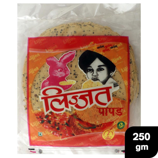 Lijjat Punjabi Masala Special Papad 250 G - Authentic Indian Snack