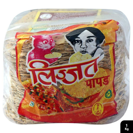Lijjat Special Punjabi Masala Papad 1 Kg - Authentic Indian Snack