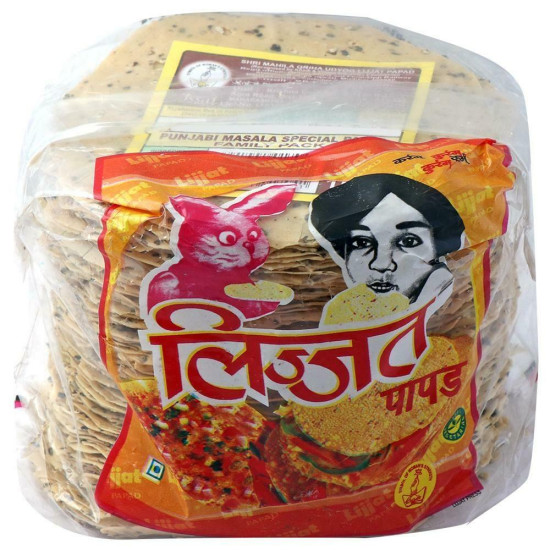 Lijjat Special Punjabi Masala Papad 1 Kg - Authentic Indian Snack