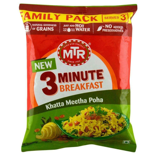 MTR 3-Minute Breakfast Khatta Meetha Poha Mix - Quick & Delicious Meal