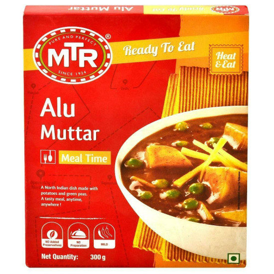 MTR Ready To Eat Alu Muttar 300 G - Authentic Indian Flavor