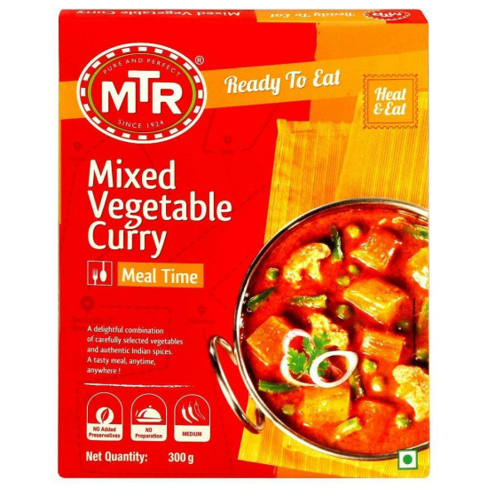 MTR Ready To Eat Mix Vegetable Curry 300 G - Convenient Indian Meal