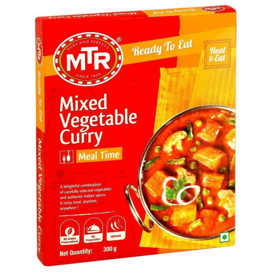 MTR Ready To Eat Mix Vegetable Curry 300 G - Convenient Indian Meal