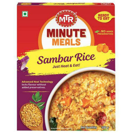 MTR Ready To Eat Sambar Rice 300 G - Authentic Indian Flavor