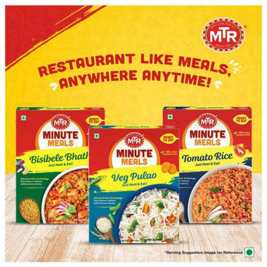 MTR Ready To Eat Sambar Rice 300 G - Authentic Indian Flavor