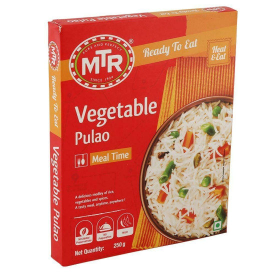 MTR Ready To Eat Vegetable Pulao 250 G - Authentic Indian Flavor