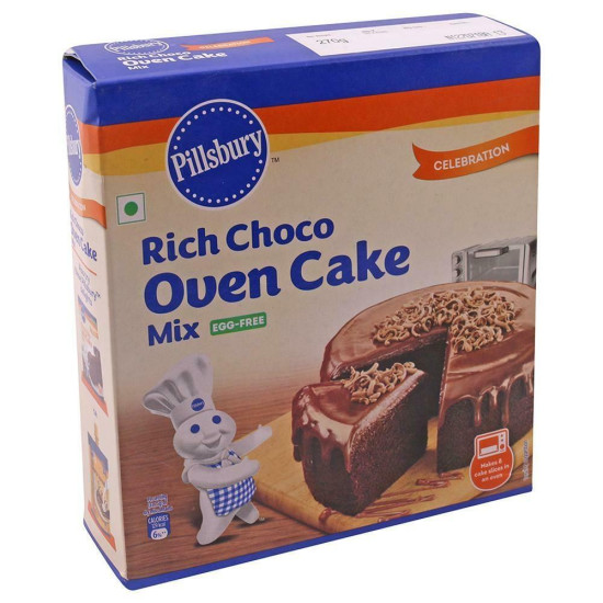 Pillsburry Eggless Rich Choco Oven Cake Mix 270 G - Delicious Egg-Free Chocolate Cake