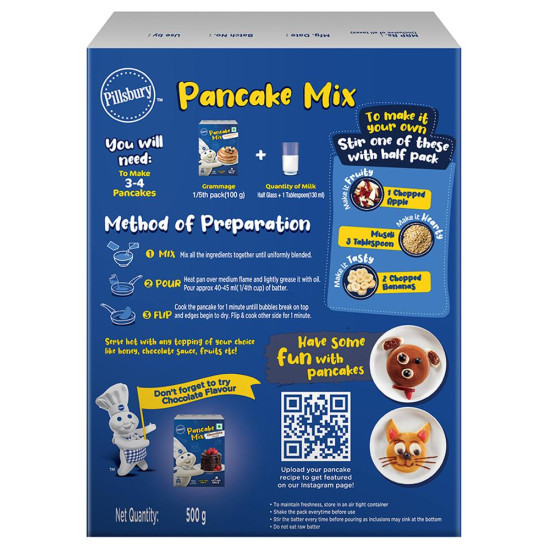 Pillsbury Butterscotch Flavour Pancake Mix 500 G - Effortless Pancakes