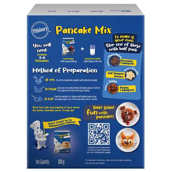 Pillsbury Chocolate Flavour Pancake Mix 500 G - Easy and Delicious Pancakes