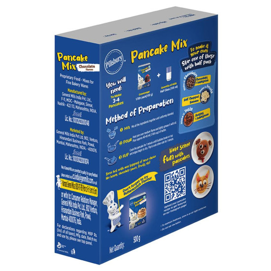 Pillsbury Chocolate Flavour Pancake Mix 500 G - Easy and Delicious Pancakes