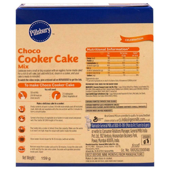 Pillsbury Eggless Choco Cooker Cake Mix - Delicious Homemade Cake