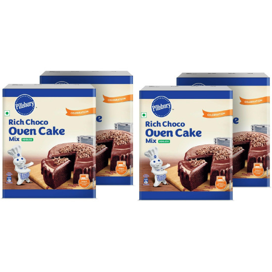 Pillsbury Oven Cake Mix - Rich Choco Eggless (Pack of 4) - Delicious and Easy Baking