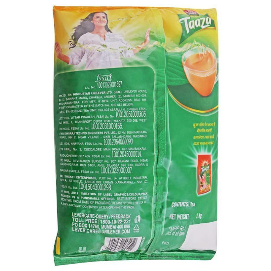 Brooke Bond Taaza Leaf Tea 1 Kg - Finest Quality and Aroma