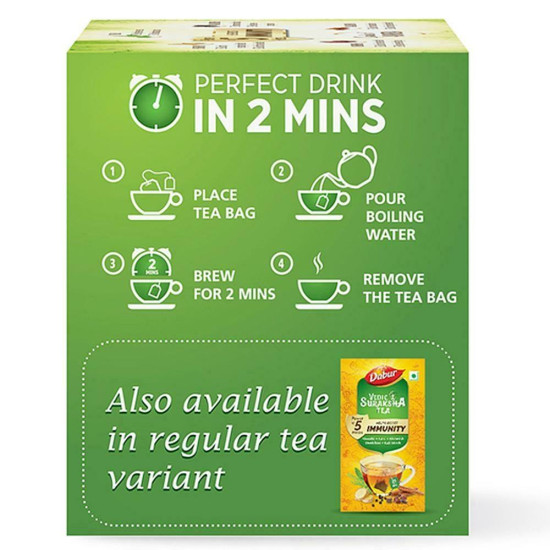 Dabur Vedic Suraksha Green Tea Bags - Invigorating Flavors